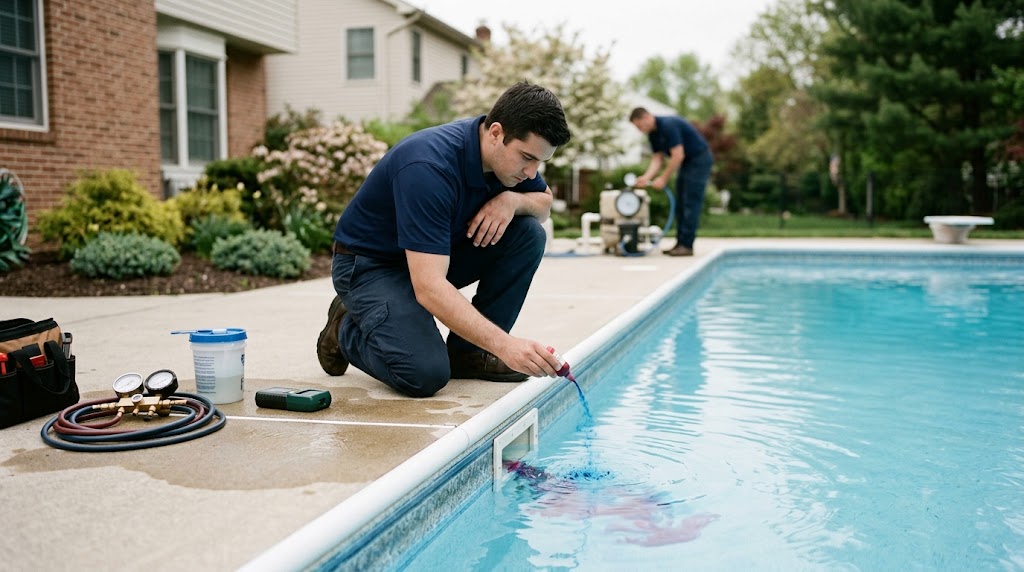 pool leak detection Voorhees NJ inground swimming pool inspection